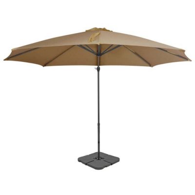 VIDAXL  parasol avec base portable taupe 3 m