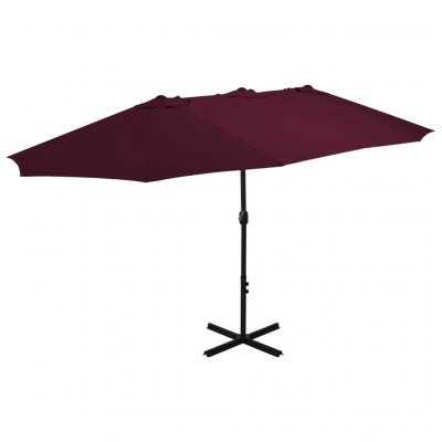 VIDAXL  Parasol D'ext&eacute;rieur Avec M&acirc;t En Aluminium 460 X 270 Cm Bordeaux