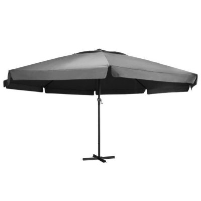 VIDAXL  Parasol D'ext&eacute;rieur Avec M&acirc;t En Aluminium 600 Cm Anthracite