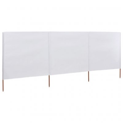 Vidaxl - Paravent 3 panneaux Tissu 400 x 120 cm Blanc Blanc sable