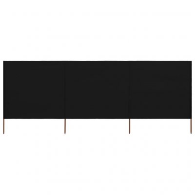 Vidaxl - Paravent 3 panneaux Tissu 400 x 120 cm Noir Noir