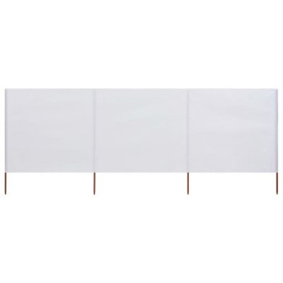 Vidaxl - Paravent 3 panneaux Tissu 400 x 80 cm Blanc sable Blanc sable