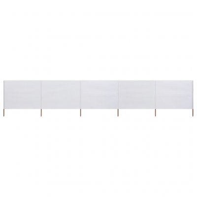 Vidaxl - Paravent 5 panneaux Tissu 600 x 80 cm Blanc sable Blanc sable