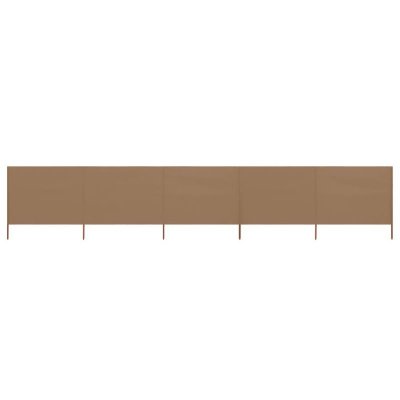 Vidaxl - Paravent 5 panneaux Tissu 600 x 80 cm Taupe Taupe