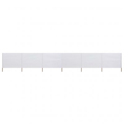 Vidaxl paravent 6 panneaux tissu 800 x 120 cm blanc sable 47174