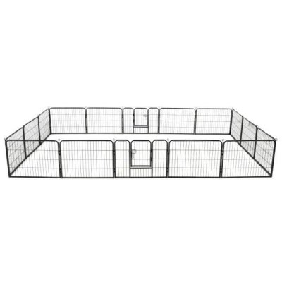 VIDAXL  - Parc pour chiens 16 panneaux Acier 60 x 80 cm Noir n/a