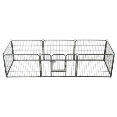 VIDAXL  - Parc pour chiens 8 panneaux Acier 60 x 80 cm Noir
