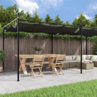 VIDAXL  Pergola Avec Toit R&eacute;tractable Anthracite 589x292x230 Cm