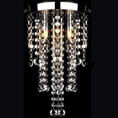 VIDAXL  - Plafonnier avec perles de cristal Blanc M&eacute;tal Blanc
