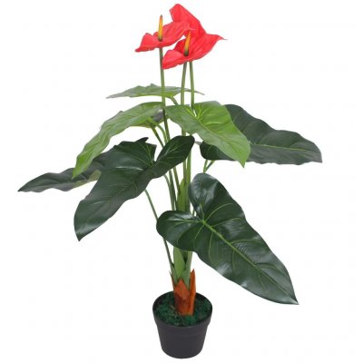 VIDAXL  - Plante artificielle avec pot Anthurium 90 cm Rouge et Jaune Red