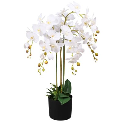 VIDAXL  - Plante artificielle avec pot Orchid&eacute;e 75 cm Blanc Blanc