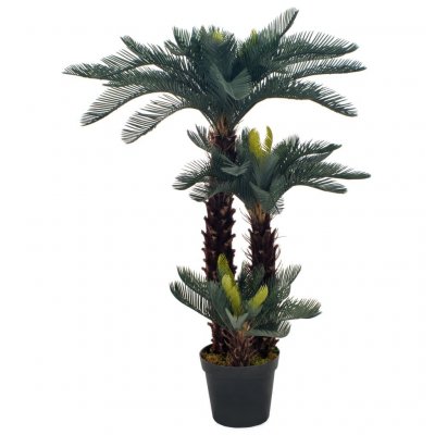 VIDAXL  plante artificielle avec pot palmier cycas vert 125 cm 280186