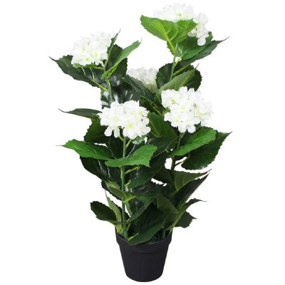 VIDAXL  - Plante hortensia artificielle avec pot 60 cm Blanc Blanc