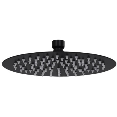 VIDAXL  - Pomme de douche pluie Acier inoxydable 20 cm Ronde Noir Noir
