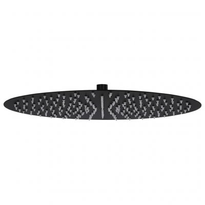 VIDAXL  - Pomme de douche pluie Acier inoxydable 40 cm Ronde Noir Noir