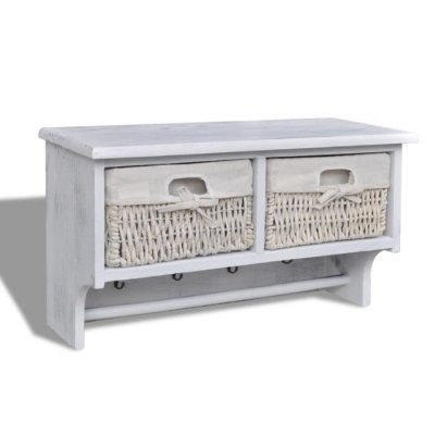 Vidaxl - Porte-manteau Blanc 60x23,5x33 cm Bois de Paulownia Blanc