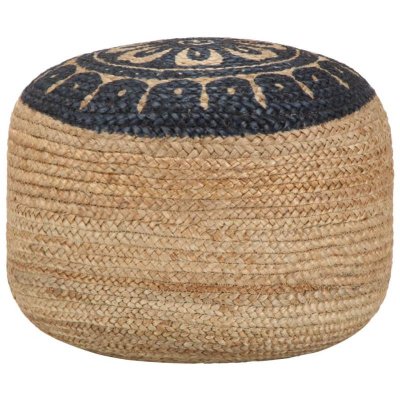 VIDAXL  - Pouf fait &agrave; la main Bleu 45 x 30 cm Jute Blue