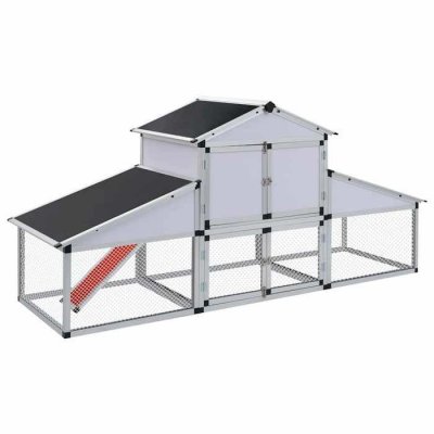 VIDAXL  - Poulailler avec rampes et nichoir Aluminium Blanc