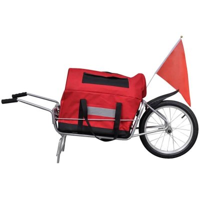 VIDAXL  - Remorque de v&eacute;lo &agrave; une roue avec sac de rangement Rouge