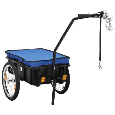 VIDAXL  Remorque de v&eacute;lo/chariot &agrave; main 155x60x83 cm Acier Bleu 