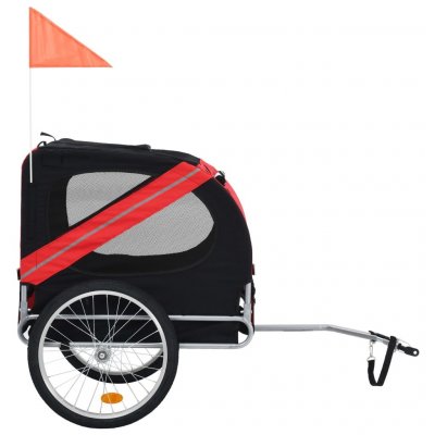VIDAXL  - Remorque de v&eacute;lo pour chiens Rouge et noir Rouge et noir