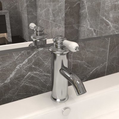 VIDAXL  Robinet de lavabo de salle de bain Argent&eacute; 130x180 mm 