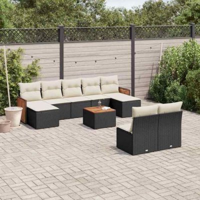 VIDAXL  Salon de jardin - 10 pcs - Noir
