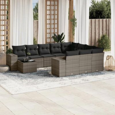 VIDAXL  Salon de jardin 11 pcs - Gris