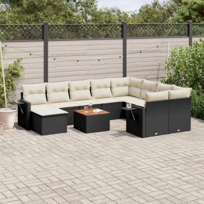 VIDAXL  Salon de jardin 11 pcs - Noir