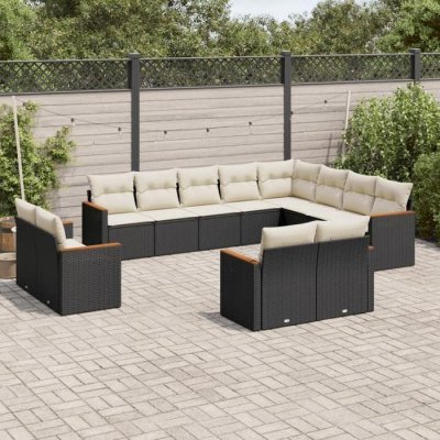 VIDAXL  Salon de jardin 12pcs - Noir