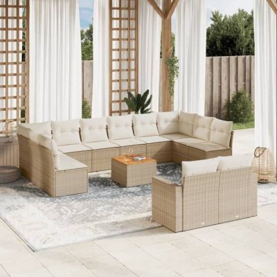 VIDAXL  Salon de jardin 13 pcs - Beige