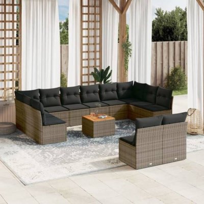 VIDAXL  Salon de jardin - 13 pcs - Gris