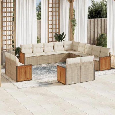 VIDAXL  Salon de jardin - 13 pi&egrave;ces - Beige