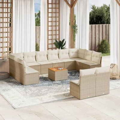 VIDAXL  Salon de jardin 13pcs - Beige