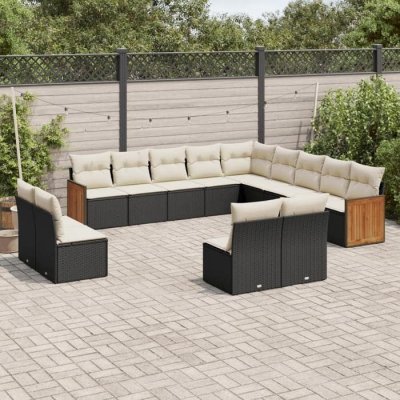 VIDAXL  Salon de jardin 13pcs - Noir