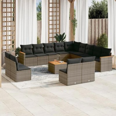VIDAXL  Salon de jardin 14 pcs - Gris