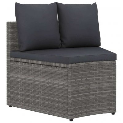 VIDAXL  Salon De Jardin 2 Pcs Avec Coussins R&eacute;sine Tress&eacute;e Gris