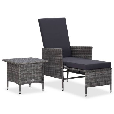 VIDAXL  salon de jardin 2 pcs avec coussins r&eacute;sine tress&eacute;e gris 310233