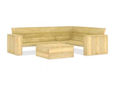 VIDAXL  salon de jardin 2 pcs bois de pin impr&eacute;gn&eacute; 3053195