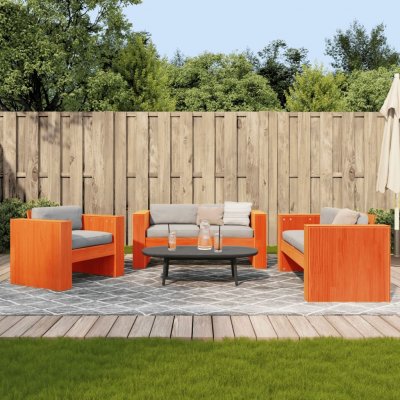 VIDAXL  Salon De Jardin 2 Pcs Cire Marron Bois De Pin Massif