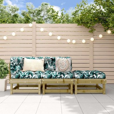 VIDAXL  Salon De Jardin 3 Pcs Bois De Pin Impr&eacute;gn&eacute;