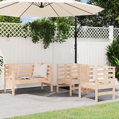 VIDAXL  salon de jardin 3 pcs bois massif de pin