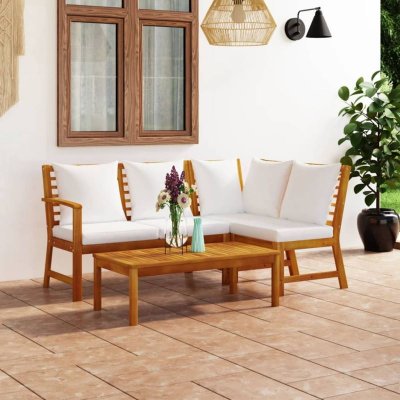 VIDAXL  salon de jardin 4 pcs avec coussin bois d'acacia solide 3057771