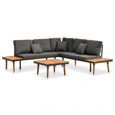 VIDAXL  salon de jardin 4 pcs avec coussins bois d'acacia solide 46466