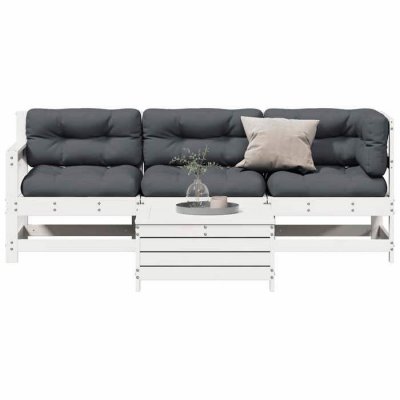 VIDAXL  Salon de jardin 4 pcs - Blanc