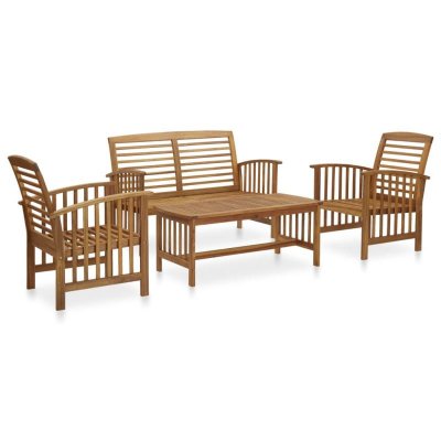 Vidaxl salon de jardin 4 pcs bois d'acacia solide 3057971