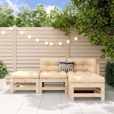 VIDAXL  salon de jardin 4 pcs bois massif de pin