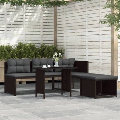 VIDAXL  - Salon de jardin 4 pcs R&eacute;sine tress&eacute;e Marron Marron