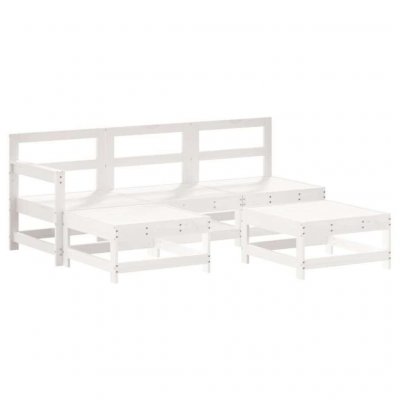 VIDAXL  Salon de jardin 5 pcs - Blanc