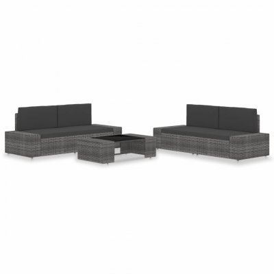 VIDAXL  salon de jardin 5 pcs r&eacute;sine tress&eacute;e gris 3054599